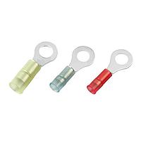 KS Terminals ZRNYD1-3.2 Long Barrel Nylon, Double Crimp Long Barrel Ring, 22-16 AWG, #4