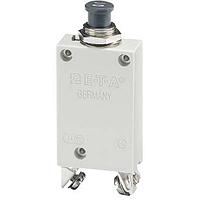 E-T-A Circuit Breakers 412-K54-LN2-7.5A Thermal Single pole high performance thermal circuit breaker with tease-free, trip-free, snap action mechanism and push/pull on/off manual actuation (M-type TO CBE to EN 60934). An indicator band on the push button clearly shows the tripped/off position. Thr