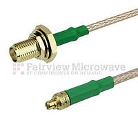 Fairview FMC0912315LF MMCX Plug to SMA Female Bulkhead Cable RG-316 Coax and RoHS with LF Solder