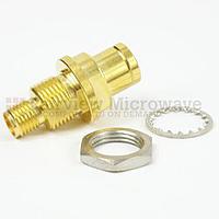 Fairview Microwave  SM3323 Push-On 3.5mm Male to 3.5mm Female Bulkhead Adapter (34 Ghz)