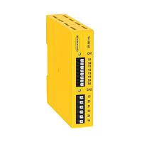 Banner Engineering SR-IM-11A Safety Controllers Relay Module for Safety Light Curtain/Control with EDM; Supply Voltage: 24 V dc; Safety Input: 1 Dual/Single Channel; Safety Output: 2 NO, 6 A; Aux Output: 1 NC, 6 A; Spring Clamp Terminals; Width: 22.5 mm