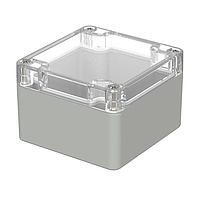 BOPLA 02210100 Enclosures for Industrial Automation ENCLOSURE, EUROMAS PC, 82 X 80 X 55MM, CLEAR LI, POLYCARBONATE, RAL 7035 BASE, M 210 G [330808060]