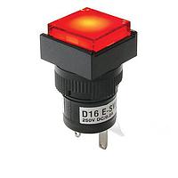 E-Switch L16PLT100RED Pilot Light Pushbutton, No Internal Switch Contacts, Pilot Indicator, Panel Mount, Front, Red