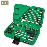 TOPTUL GCAI4902 1/4" DR. Flank Socket Wrench Set (49 pcs; 12PT)