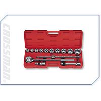 Crossman 99-072 14 Pcs. 3/4 inch Drive Metric Socket Set ( 10 drive sockets 6 point 22-50 mm, 4 drives)