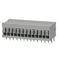 Same Sky (formerly CUI Devices) TBL009-254-13GY-2GY Fixed Terminal Blocks Terminal block, screwless, 2.54, Horizontal, 13, Gray w Gray Button
