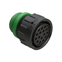 Amphenol SINE Systems AHDP06-24-16SN-STA Connectors 16 Position Plug, Socket, Shell Size 24, Normal Diameter Seal (Green), Small Thread Adapter