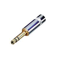 REAN NYS228G Phone Connectors 1/4" STREO LNG HNDLE NICKEL/GOLD REAN