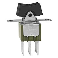 NKK Switches M2033TNW05-DA Rocker Switches ON-OFF-ON FRME MOUNT .365 BLACK ROCKER QC