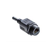 Amphenol LTW RCP-5SAFFM-SLM7B01 Cat 5e RJ, Middle Size, Plastic, 1.5A, Cat 5e, Straight, Screw Thread, Overmolded, Length 1000mm, IP67 Mated
