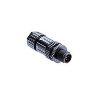 Amphenol LTW MSTP-04BMMB-SL7002 Straight M12 Circular Metric Connector, T Code, Plastic, 12A, 04 pins, Male Connector, Male Contact, Straight, Screw Thread, Screw-in, Field Installable, F8.0 - F10.0mm, IP67 Mated