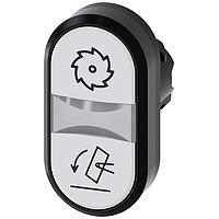 SIEMENS 3SU10013AB660AP0 Flat Button TWIN BUTTON, MOM, WHITE/WHITE
