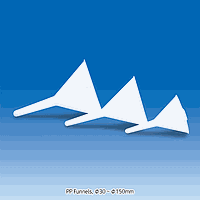 VITLAB VI.416.94 Funnel pp, approx. 820ml, Φ150mm×h220 stem-Ø15mm×95mm