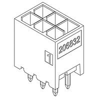 Molex 206832-0601 Power Micro-Fit Plus Vert HDR ASSY 2X3 Tin Lu
