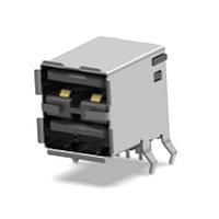 AMP Connectors - TE Connectivity 1932522-1 USB Type A Connectors RECP ASSY, R/A, STACKED, THRU-HOLE, USB,