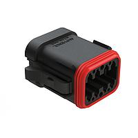 Amphenol SINE Systems AT06-08SA-MMBLK Connectors 8-Way Plug, Female Connector with A Position Key, Reduced Diameter Seals (E-Seal) and End Cap, Black