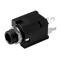 Same Sky (formerly CUI Devices) MJ-63052A Phone Connectors audio jack, 6.35 mm, vertical, 2 conductor, through hole, 1 switch, w/ nut