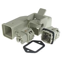 HARTING 10200040004 Connector Kits HAN 10A 4P+GRD PLASTC TOP ENTRY HOOD R/A