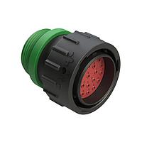 Amphenol SINE Systems AHDP06-24-23PN-STA Connectors 23 Position Plug, Pin, Shell Size 24, Normal Diameter Seal (Green), Small Thread Adapter