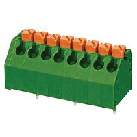 Same Sky (formerly CUI Devices) TBL002A-350-08GR-2OR Fixed Terminal Blocks Terminal block, screwless, 3.50, 45, 8 poles, green w orange tab