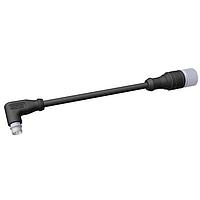 HARTING 2136D3D4428005 Sensor Cables / Actuator Cables 4P ANGL M8 Snap-In PUR Black, 0.5m