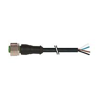 Murrelektronik 7000-12221-6140500 Connectors M12 female 0 with cable, PVC 4x0.34 bk UL/CSA 5m