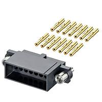 Harwin M80-4861605 Receptacles 8+8 Pos. Female DIL 24-28AWG Cable Conn. Kit, Extended Wall, Jackscrews