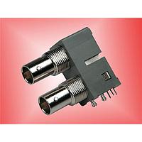 Bomar 364M2595T PCB Receptacles X-2 DUAL BNC R/A PCB JACKS MTL TPX