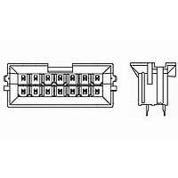 AMP Connectors - TE Connectivity 1-1586588-4 Shrouded 14 POS HDR 94V-0 W/OUT DRAIN HOLE
