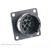 Eaton Souriau-Sunbank UTGX01492PW Receptacles Square flange receptacle, without backshell, for 12 male contacts, IP68/69K, keying W