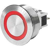 Schurter 3-145-457 Pushbutton Switches MSMII-19 Switch, Momentary Switch, NO/NC SPDT, 6A Switching Current, Ring Illumination Red