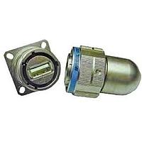 Amphenol Socapex USBBFTV7PE2G USB Type A Connectors 4-Hole Solder Recept Jam Nut Metal Bkshll