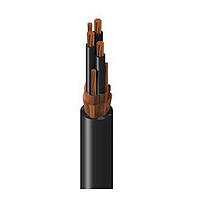Belden 29725C 0102500 Multi-Conductor Cables Belden Basics VFD, 3 Conductor 6AWG (7x14) Bare Copper XLPE Insulation M4 Color Code + 6AWG Symmetrical Segmented Ground (3 of 12AWG) Bare Copper Stranded, Overall Dual Copper Tapes Helically Applied Shield, Black PVC Outer Jacket, 2000V TC-ER 90C Dr