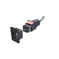 Amphenol Commercial Products NDHN5B7A50A Rectangular Cable Assemblies Rectangular Push Pull ix IP67  Cable , NDH, Bulkhead,  Ix B Key to Pigtail , 30u" Pd Ni with Gold flash  Gold , 05m