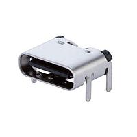 Same Sky (formerly CUI Devices) UJC-H-G-SMT-2-P6-TR USB Type C Type C, Power Only, Horizontal, Gold plated 1u, Surface Mount,6 pin, T&R