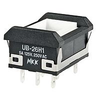 NKK Switches UB26NBKW015D Pushbutton Switches RECT W/BARIER ON-ON AMBR LED SLDR NO CAP