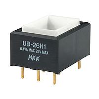 NKK Switches UB26RKG035F Pushbutton Switches RECT DPDT ON-ON GRN LED PC BODY ONLY