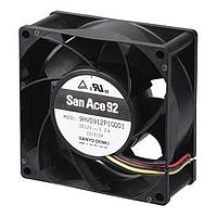 Sanyo Denki 9HV0924P1G001 Axial Fan, 92x92x38mm, 24VDC, 180CFM, High Static Pressure/Airflow, Ball, Tach/PWM