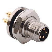 NorComp 855-004-103R001 Connectors IP67 Male M8 Panel Mount 4 Position Straight Solder Cup