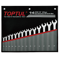 TOPTUL GPCW1401 15° Offset Pro-Line Combination Wrench Set (14 pcs)