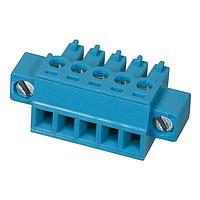 Same Sky (formerly CUI Devices) TBP02P1W-381-05BE Plugs Terminal block, pluggable, 3.81, plug, 5 pole, slotted screw, blue