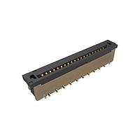 Amphenol FCI SFW20S-2STMAE1LF Connectors 1.00mm Flex Connector, SFW Straight series, 20 Position, Top Entry Surface Mount, ZIF, Gold plating with Mount Plate
