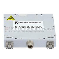 Fairview STA-025-20-20-SMA Bi-Directional Amplifier, High Power 5/20 Watts Linear/CW, 2.4 GHz to 2.5 GHz, 1 us switching, 20 dB Gain, SMA