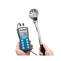 OMEGA HHF144B-USB Precision Handheld Rotating Metal Vane Hygro-Thermo Anemometer (0.2 ~ 40.00 MPS, 2.75" Probe, USB, 5.0 ~ 95% RH, -20 ~ 80°C)