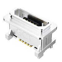 GCT (Global Connector Technology) USB3510-30-C PCB Mid Mount Micro B Skt, Vertical, SMT, 30u", With Peg, IP67, T+R+C