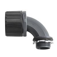 HellermannTyton 166-90869 Elbow, 90 Degree HelaGuard Non-Metallic Ultra IP68 Fitting, 90-Degree Elbow, 0.5" NPT Thread, 0.50" Dia, PA66, Black, 50/Box