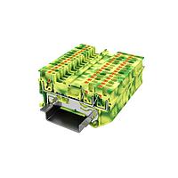 Amphenol Anytek APTS153PEYG00G DIN Rail Terminal Block APT 1.5mm2/1-2 PE YG Ground terminalSingle layer , 1in-2out Yellow-Green