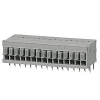 Same Sky (formerly CUI Devices) TBL009-254-15GY-2GY Fixed Terminal Blocks Terminal block, screwless, 2.54, Horizontal, 15, Gray w Gray Button