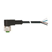 Murrelektronik 7000-12341-6340500 Connectors M12 female 90 with cable, PUR 4x0.34 bk UL/CSA+drag chain 5m