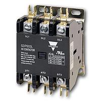 Carlo Gavazzi GDP603L24V Definite Purpose Contactors Three-pole Definite Purpose style, 60Amps rated (FLA at 240VAC) contactor with lug terminals, 24 VAC coil and no auxiliary contacts.
